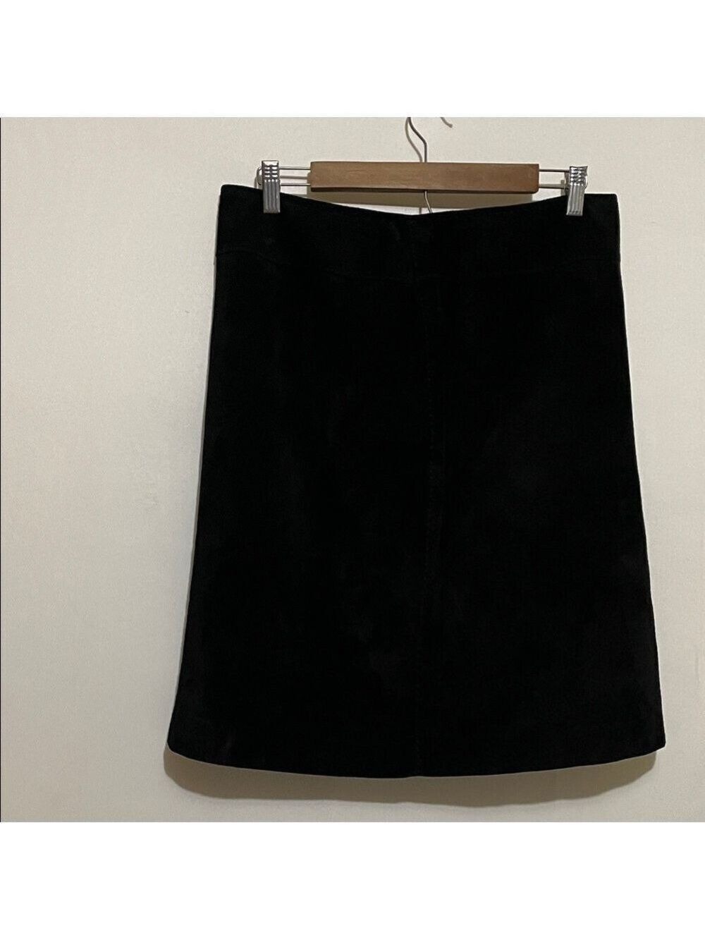 Kate Hill Black Suede A-Line Skirt Sz 12